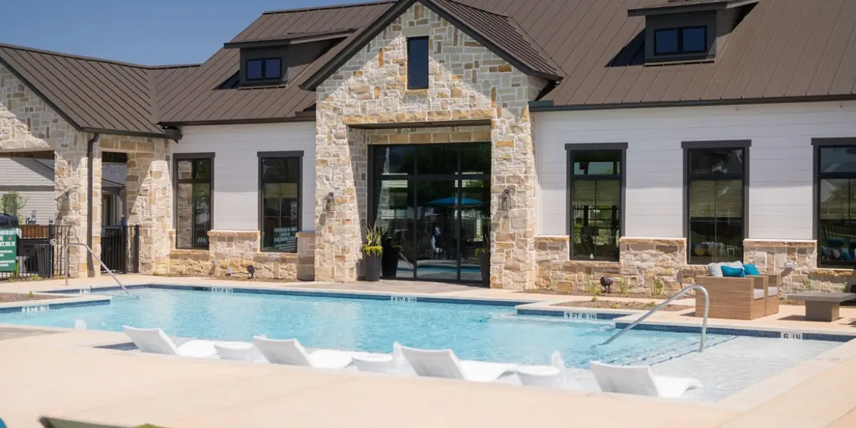 Outdoor commercial pool built in Cypress, Texas by Centric Pools. 